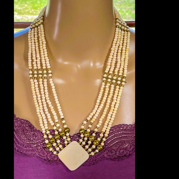 ▪️VTG▪️1980's 1990's Lot of 4 Multi-Style Boho Beaded Statement Necklaces - Picture 2 of 14